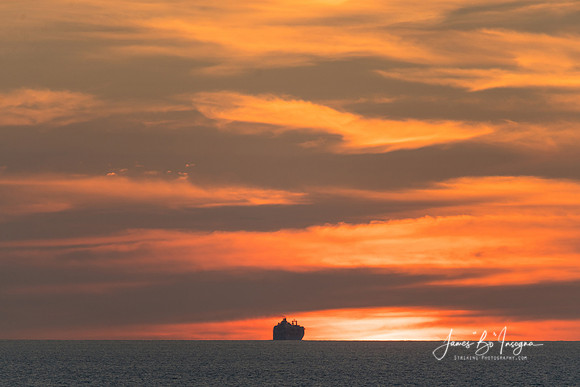 Island Princess Cruise Ship Sailing Into a Puerto Vallarta Sunset