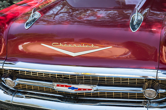 1957 Chevrolet Burgundy Bel Air Front Close-Up