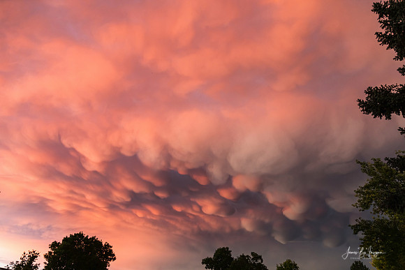 Fiery Sunset and Menacing Mammatus Clouds