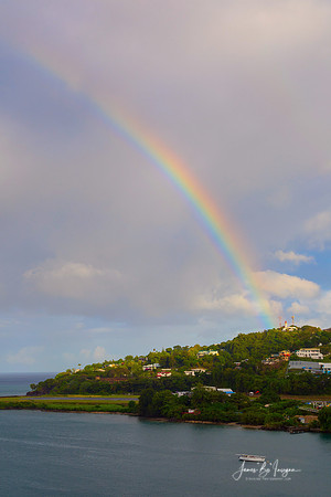 Rainbow On The Lighthouse On St Lucia