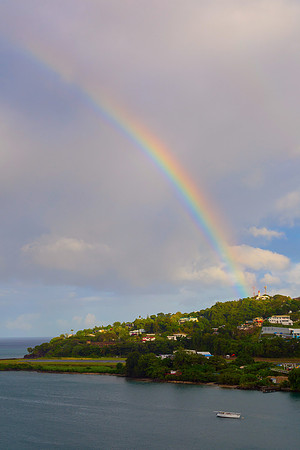 Rainbow On The Lighthouse On St Lucia