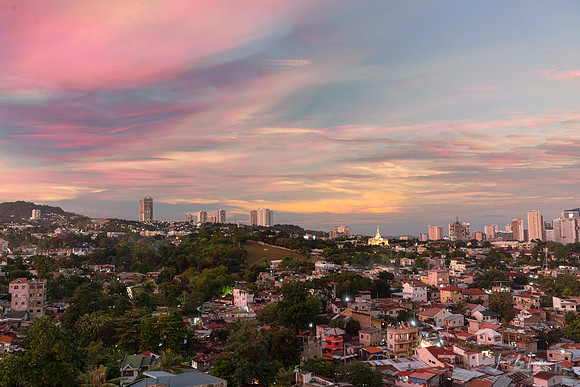 Painted Skies Over Lahug Timed Stacked Sunset in Cebu City