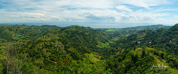 Panoramic View of Negros Oriental Mountains and Ocean to Cebu