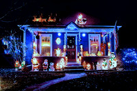 Small Town Holiday Spirit Watercolor Art