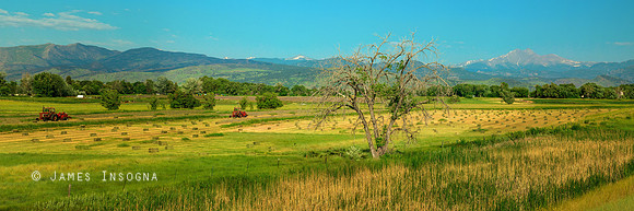 Colorado Front Range Hay Farming Panoramic View